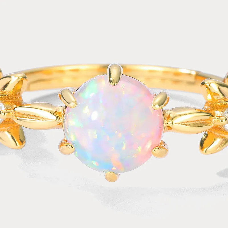 Opal Olive Branch Diamond Ring sold by Selenichast product image thumbnail 4
