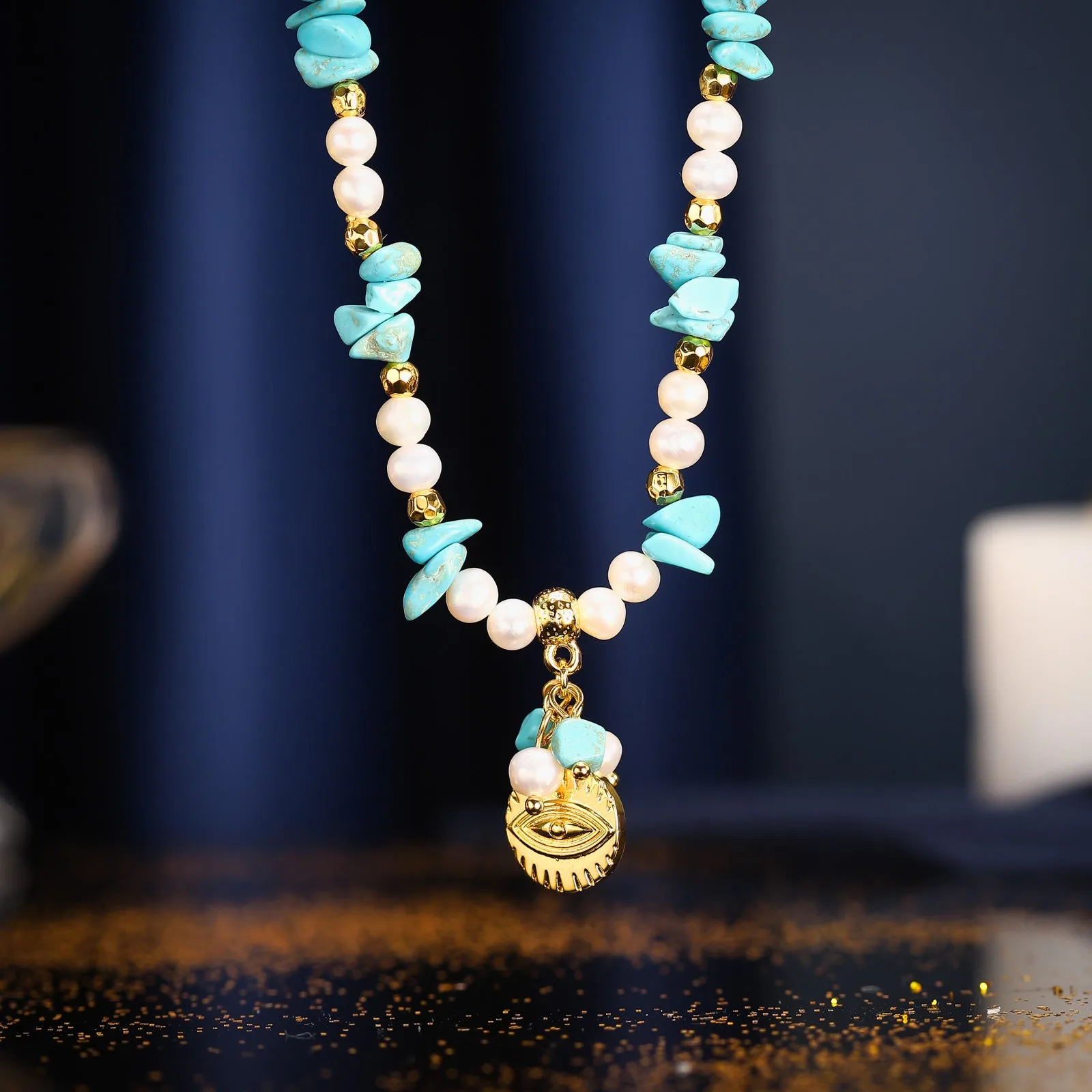 Evil Eye Turquoise Necklace sold by Selenichast product image thumbnail 2