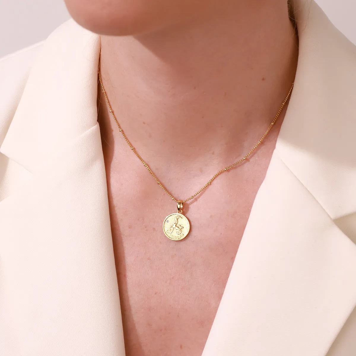 Capricorn Constellation Coin Pendant Necklace sold by Selenichast product image thumbnail 2