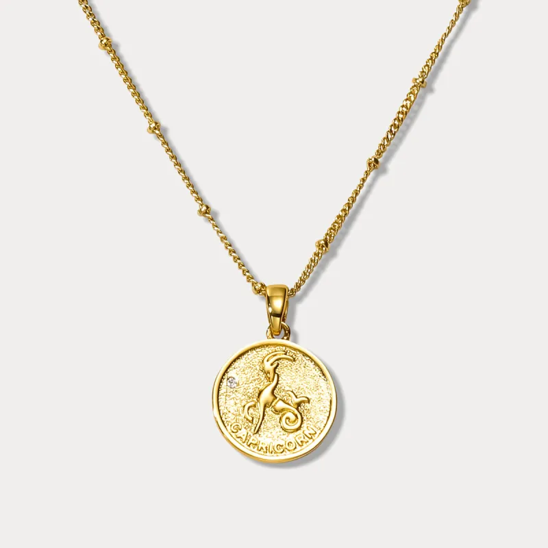 Capricorn Constellation Coin Pendant Necklace sold by Selenichast