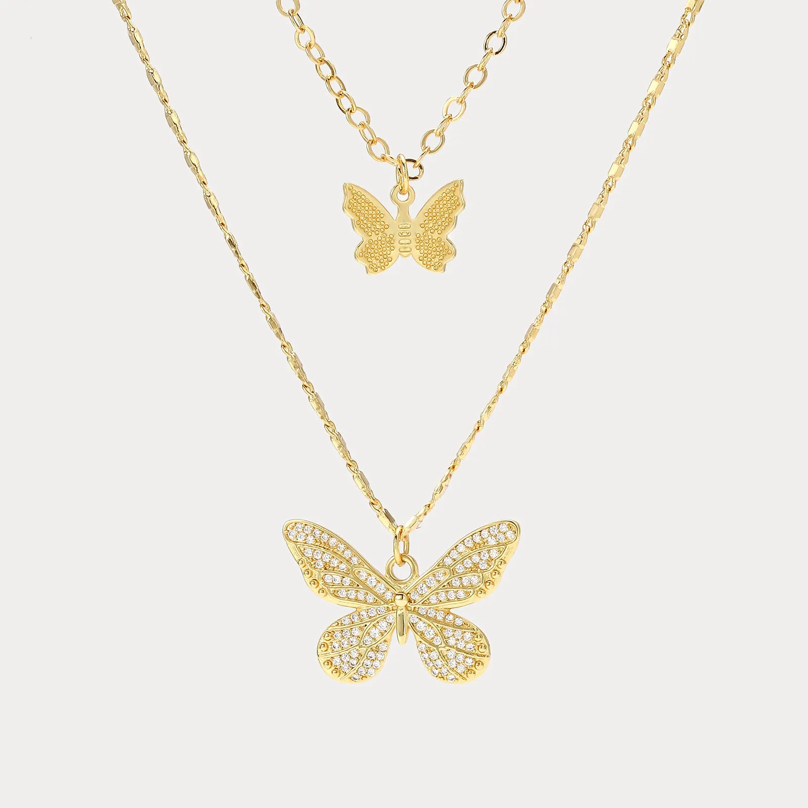Double Butterfly Necklace sold by Selenichast product image thumbnail 2