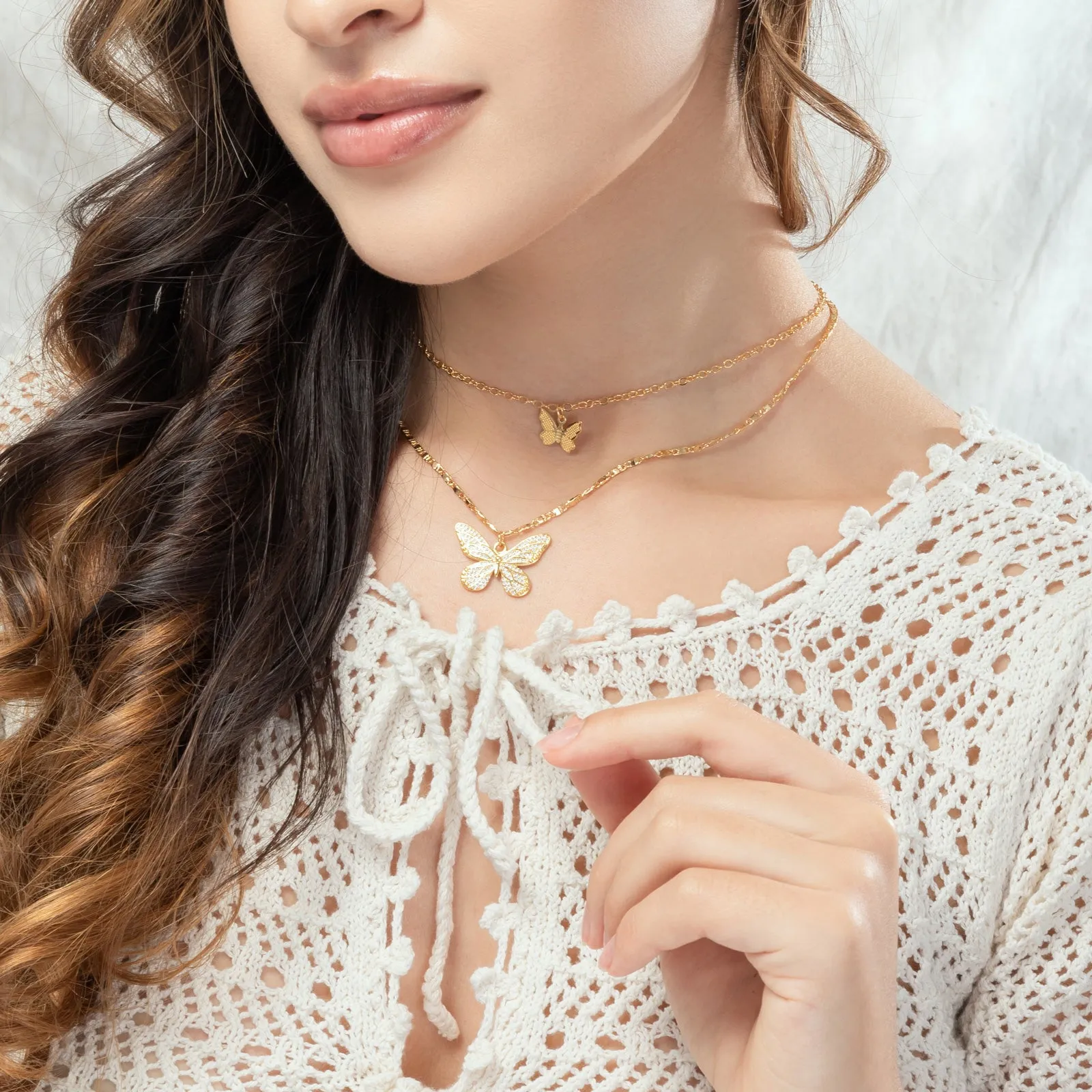 Double Butterfly Necklace sold by Selenichast product image thumbnail 4