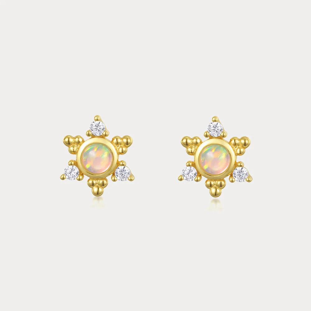 Opal Star Stud Earrings sold by Selenichast