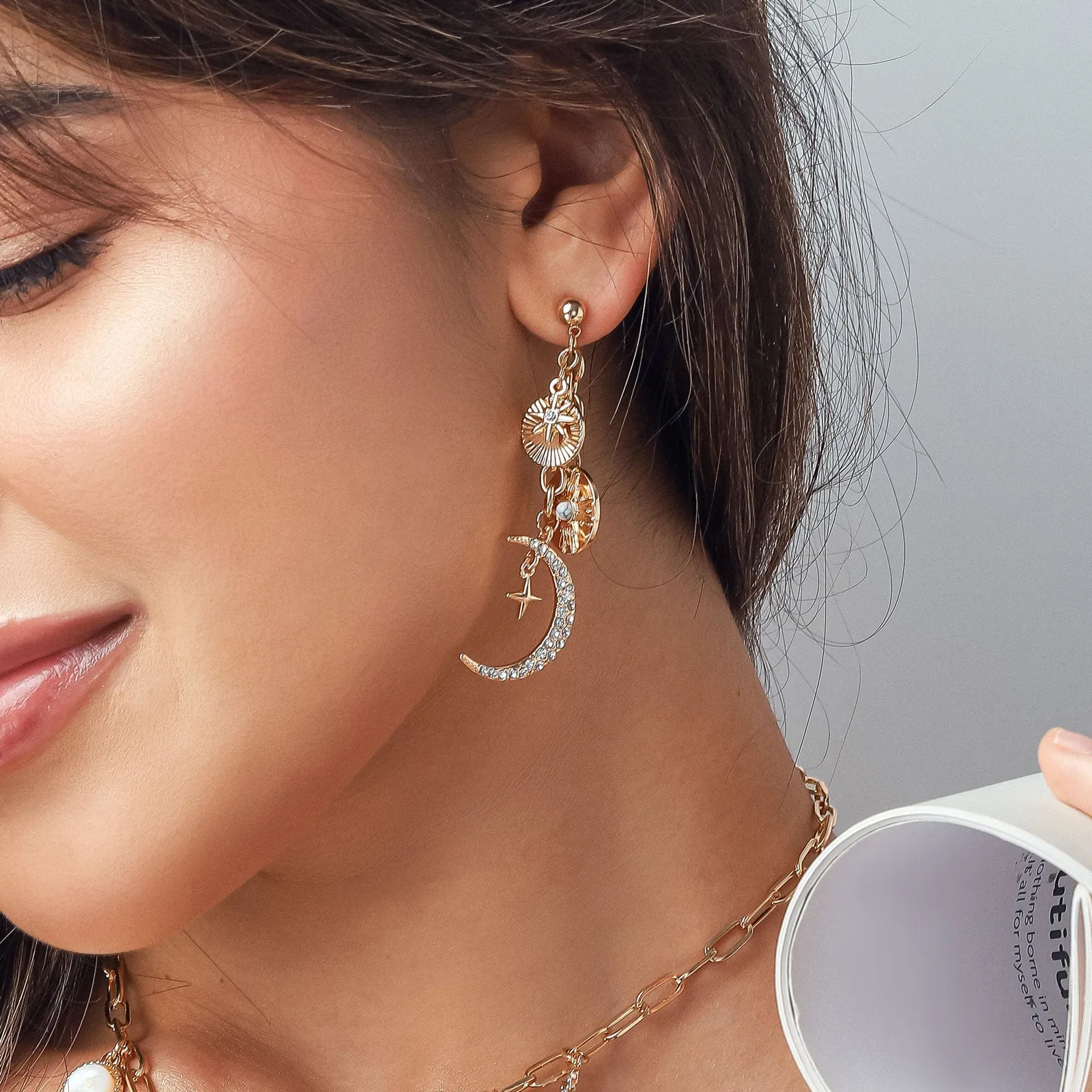 Moon and Star Earrings sold by Selenichast product image thumbnail 3