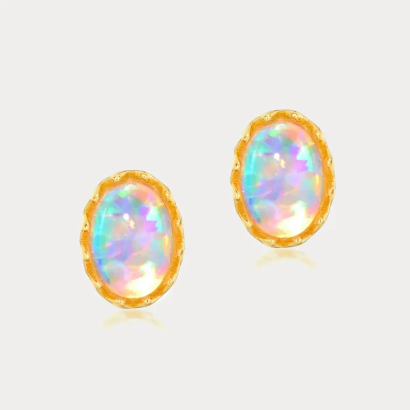 Opal Stud Earrings sold by Selenichast