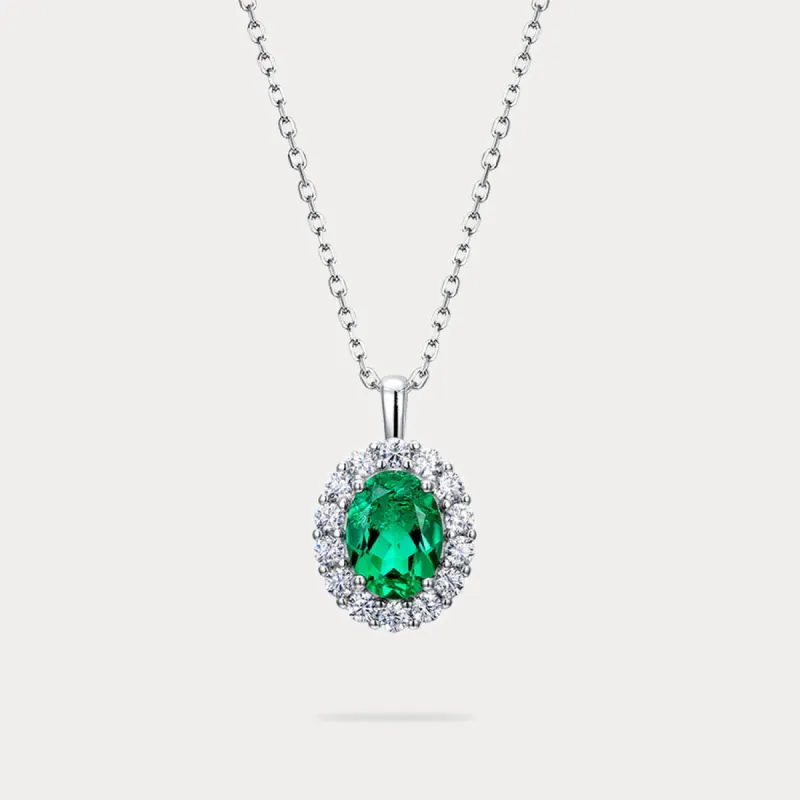 Emerald Diamond Necklace sold by Selenichast