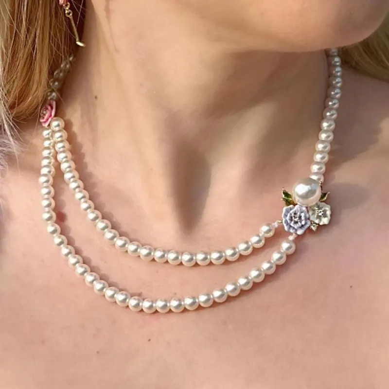 Wild Rose Pearl Necklace sold by Selenichast