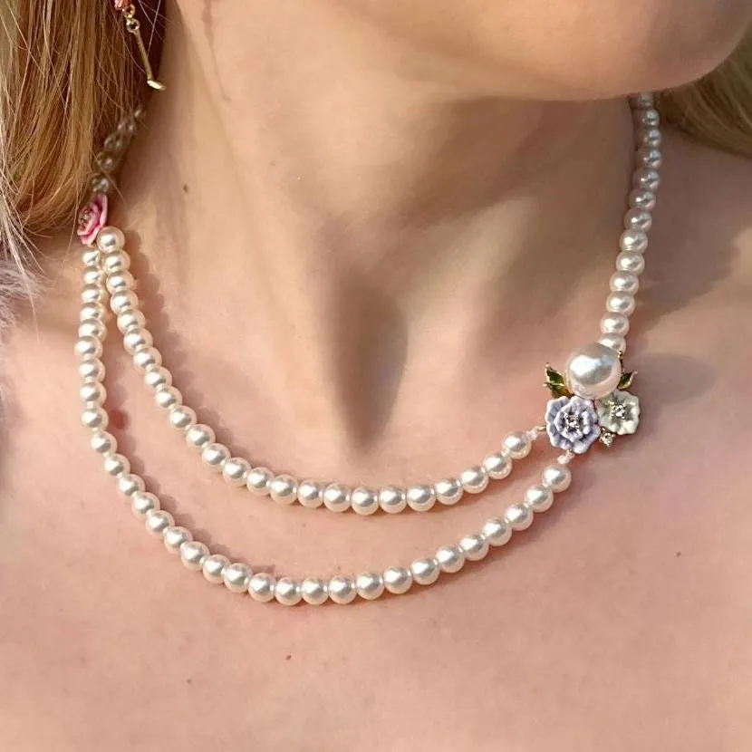 Wild Rose Pearl Necklace sold by Selenichast