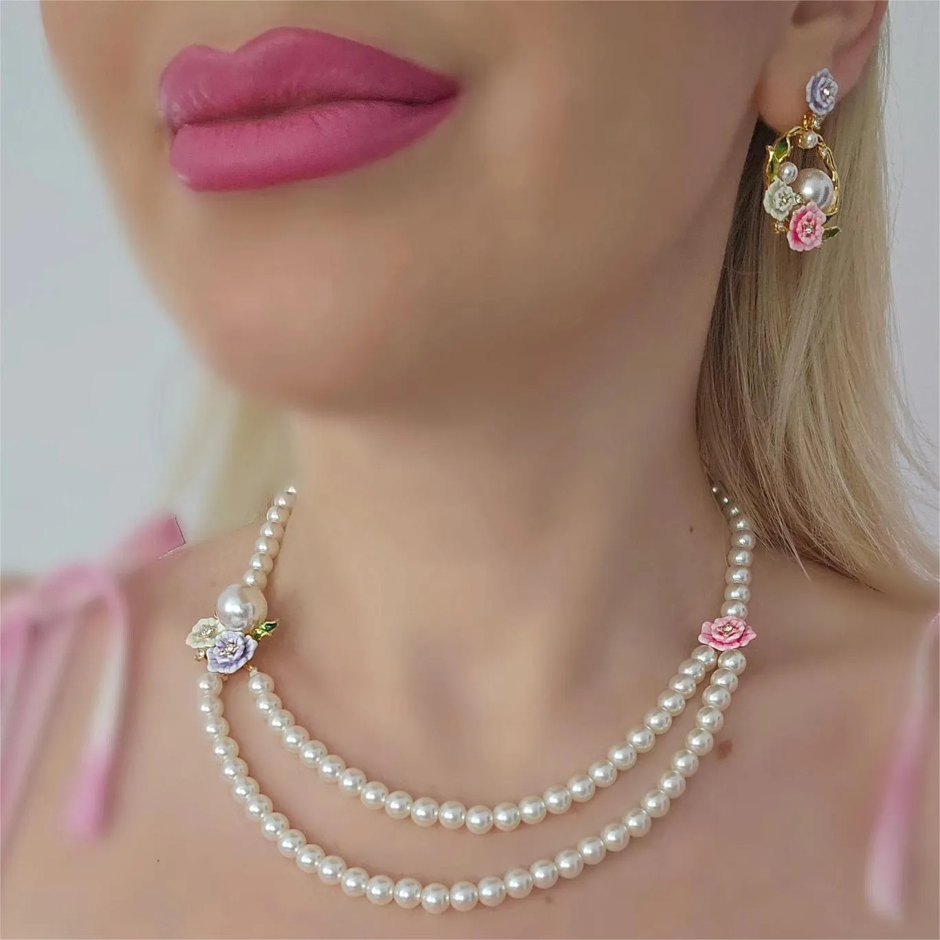 Wild Rose Pearl Necklace sold by Selenichast product image thumbnail 5