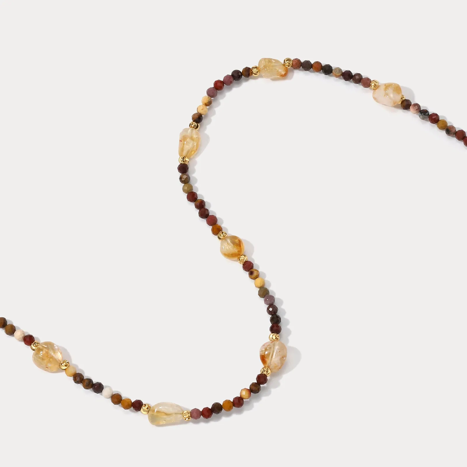 Maillard Tiger Eye Natural Stone Beaded Necklace sold by Selenichast product image thumbnail 5