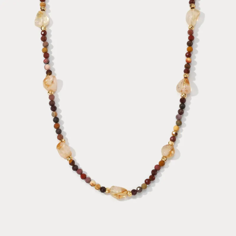 Maillard Tiger Eye Natural Stone Beaded Necklace sold by Selenichast
