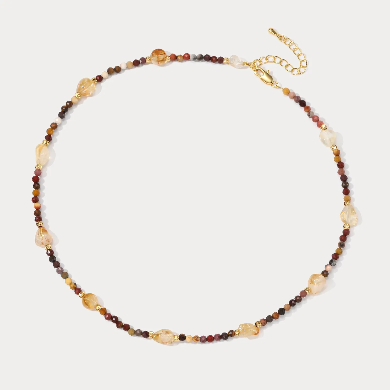 Maillard Tiger Eye Natural Stone Beaded Necklace sold by Selenichast product image thumbnail 4