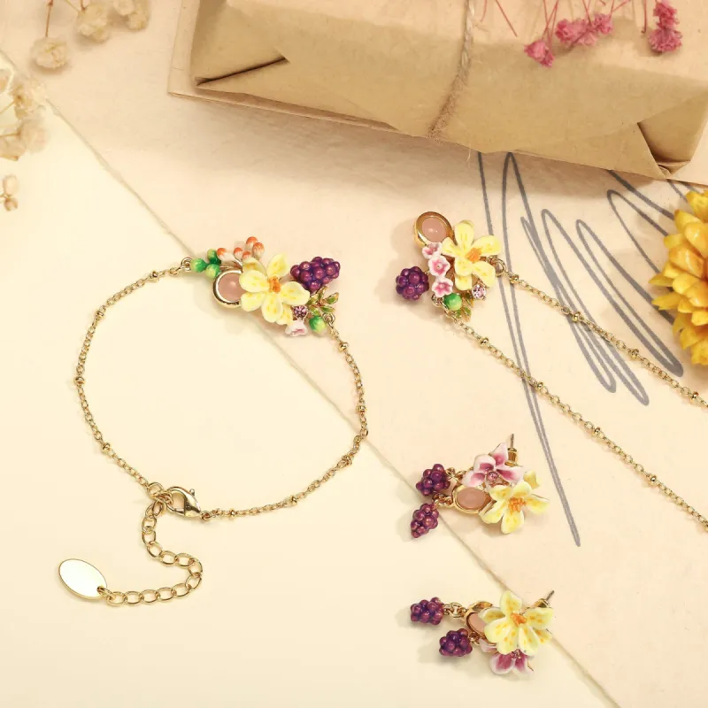 Sweet Grape Flower Gemstone Gift Set with Gift Wrapping sold by Selenichast