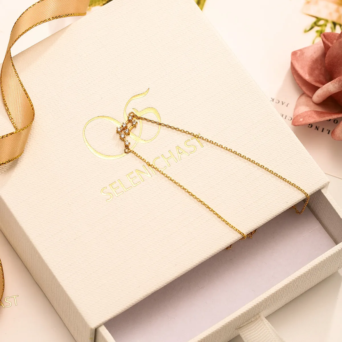 Aquarius Constellation Diamond Pendant Necklace sold by Selenichast product image thumbnail 5