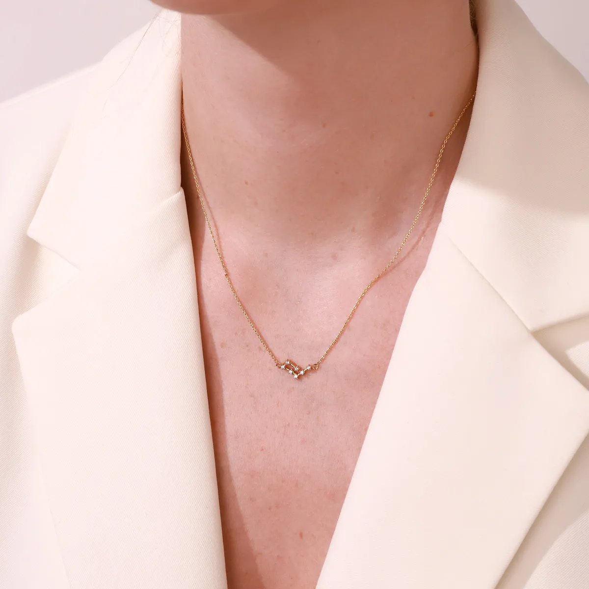 Aquarius Constellation Diamond Pendant Necklace sold by Selenichast product image thumbnail 2