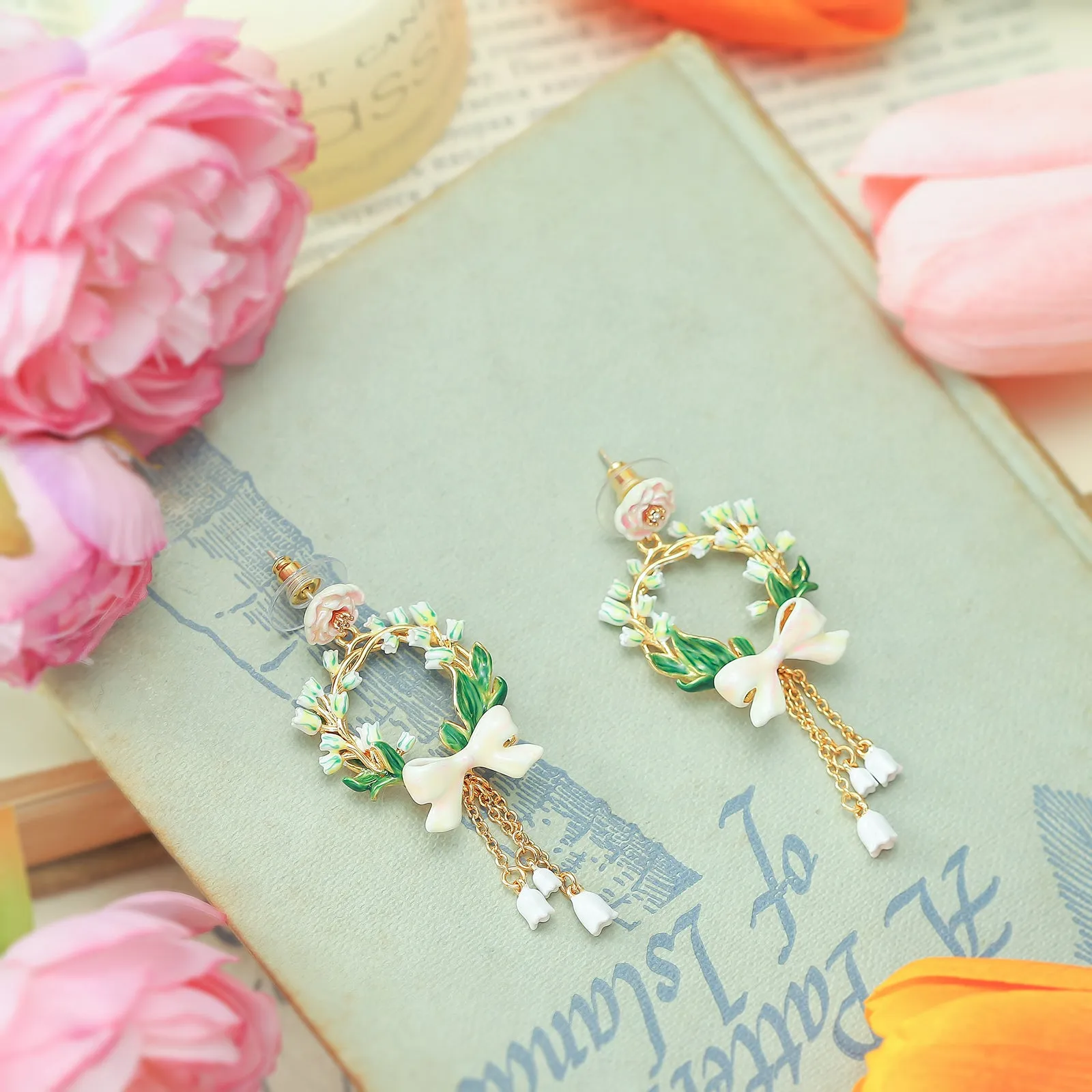 Lily Of The Valley Bow Earrings sold by Selenichast product image thumbnail 3