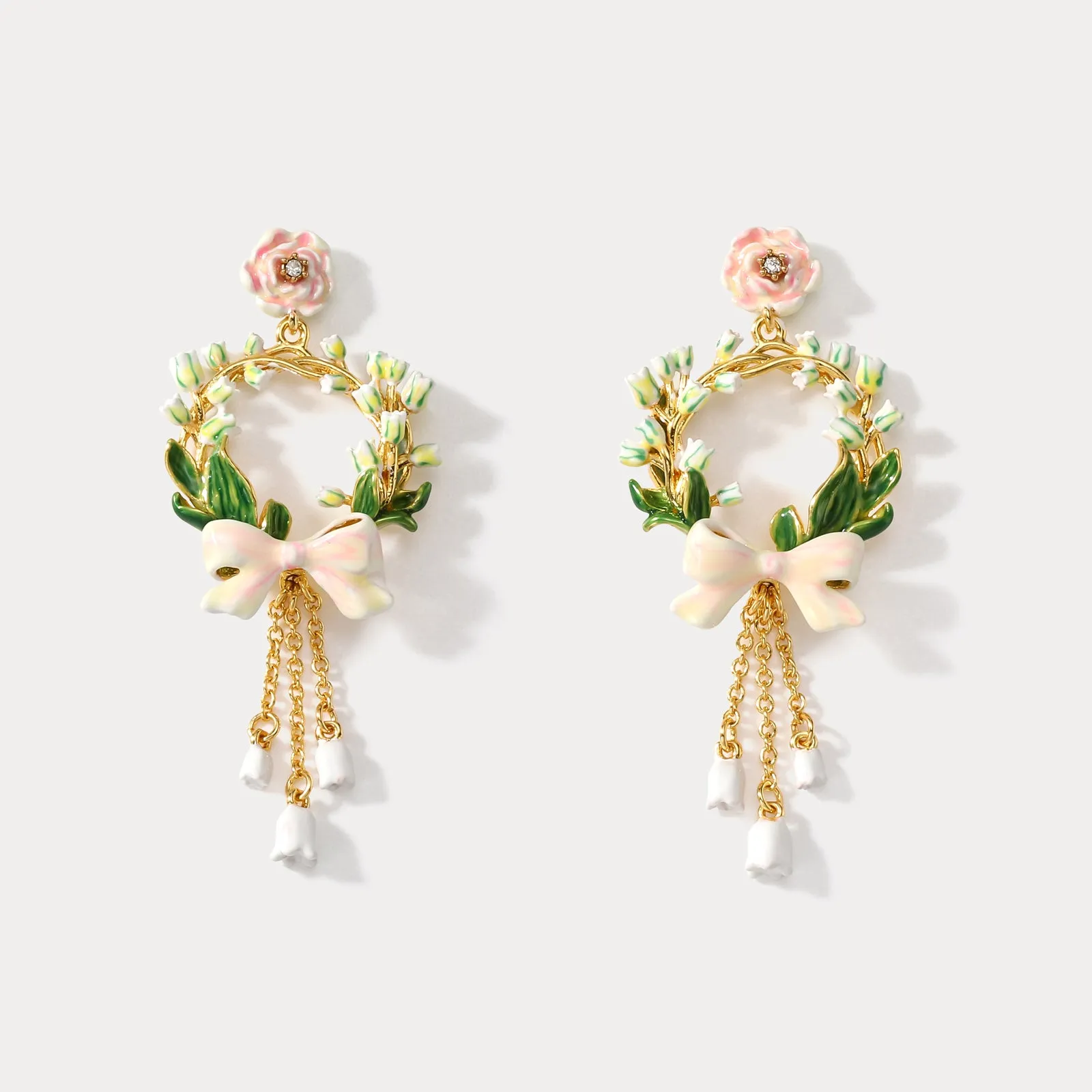 Lily Of The Valley Bow Earrings sold by Selenichast