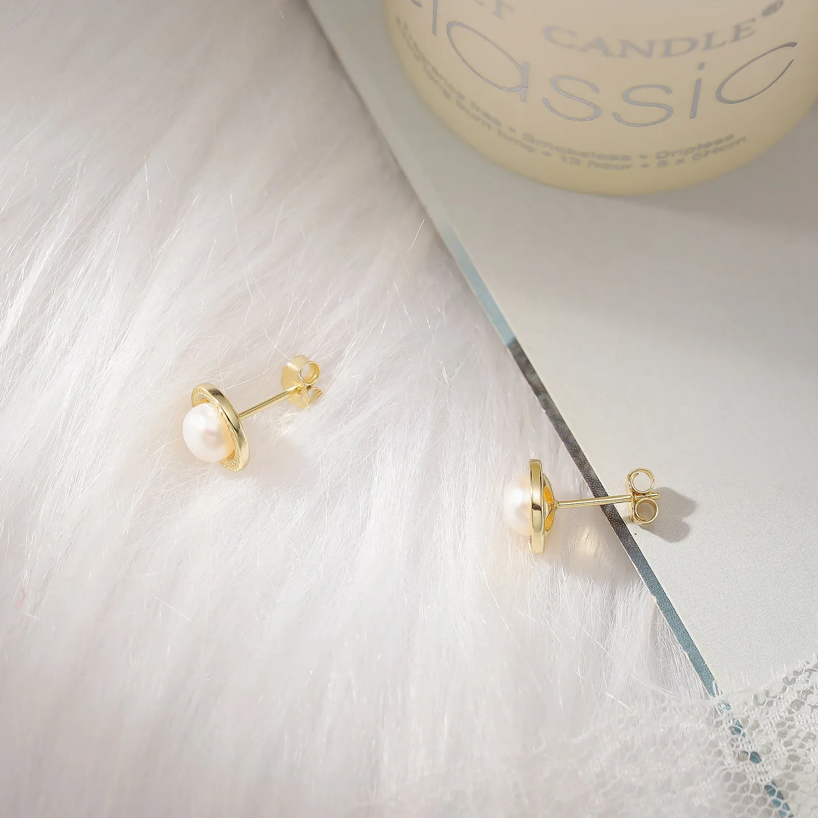 Pearl Stud Earrings sold by Selenichast product image thumbnail 3