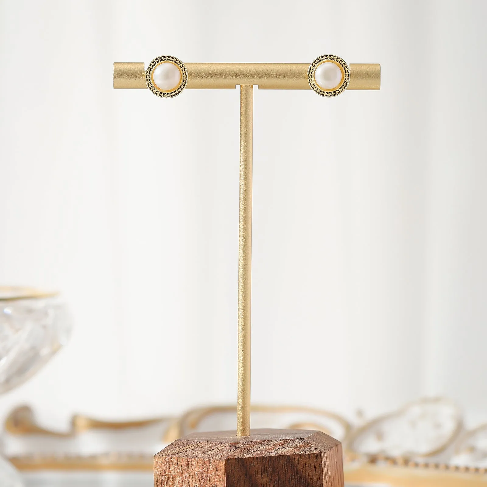 Pearl Stud Earrings sold by Selenichast product image thumbnail 2