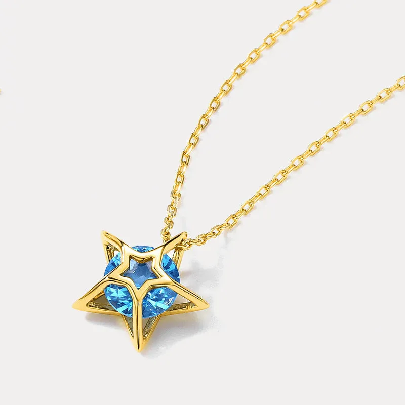 Blue Spinel Pentagram Necklace sold by Selenichast product image thumbnail 3