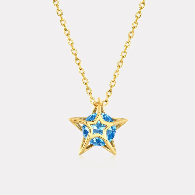 Blue Spinel Pentagram Necklace sold by Selenichast