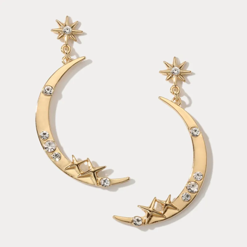 Moon Star Diamond Earrings sold by Selenichast