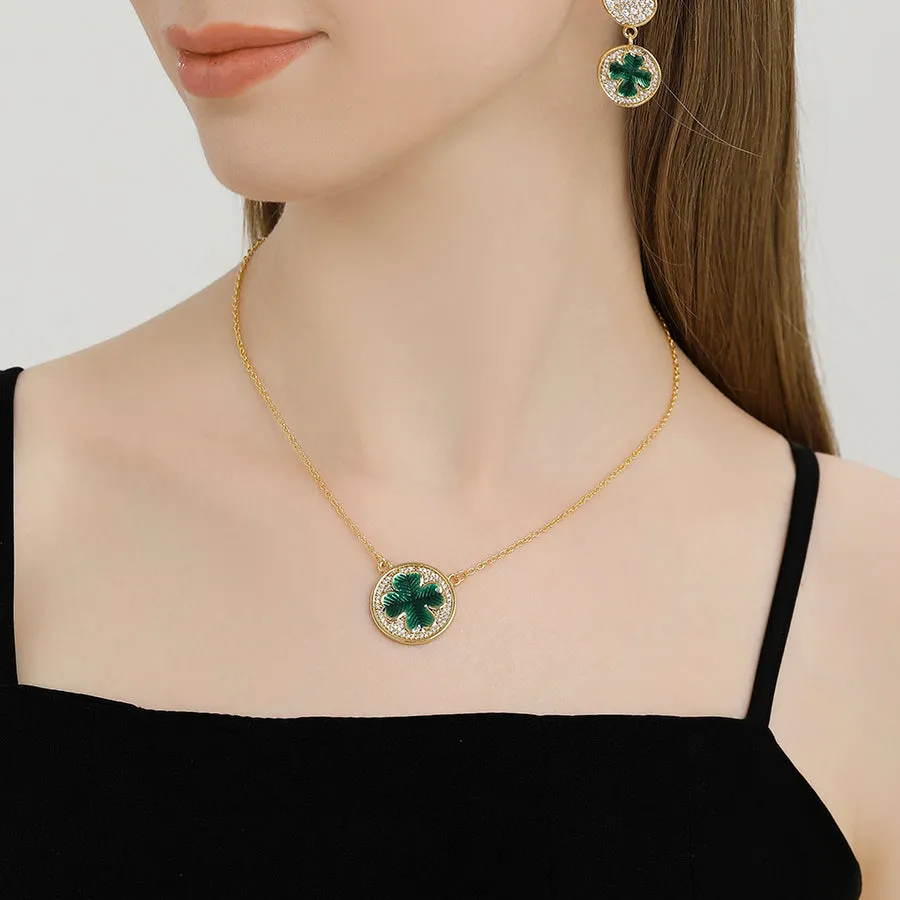 Four-leaf Clover Coin Necklace sold by Selenichast product image thumbnail 3
