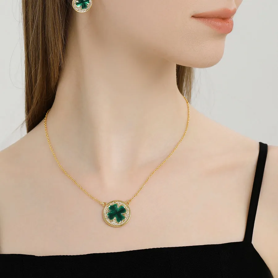 Four-leaf Clover Coin Necklace sold by Selenichast product image thumbnail 4