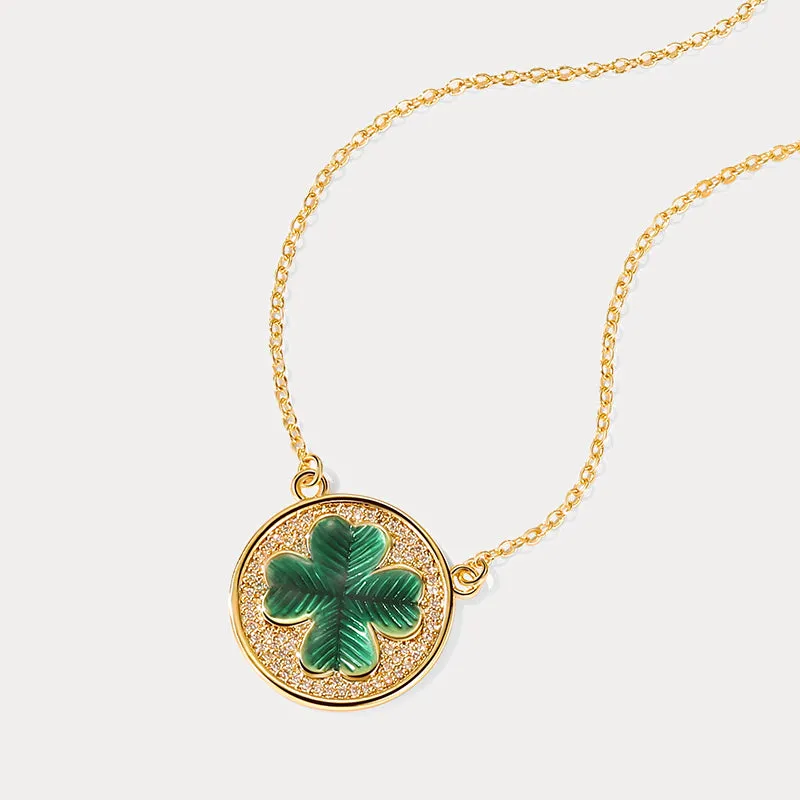 Four-leaf Clover Coin Necklace sold by Selenichast product image thumbnail 5