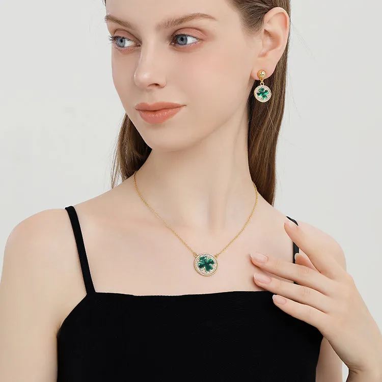 Four-leaf Clover Coin Necklace sold by Selenichast product image thumbnail 2