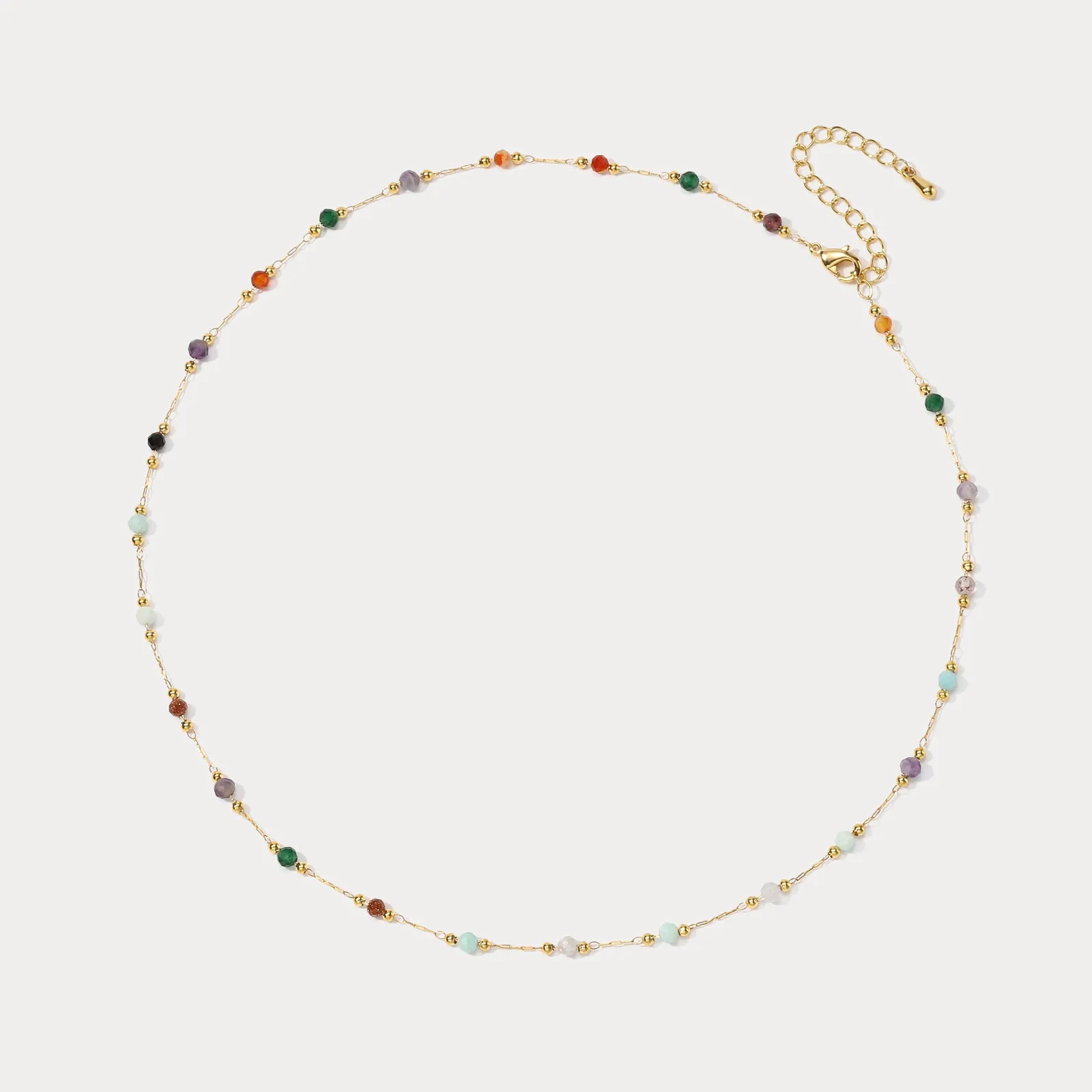 Dainty Rainbow Station Beaded Necklace sold by Selenichast product image thumbnail 4