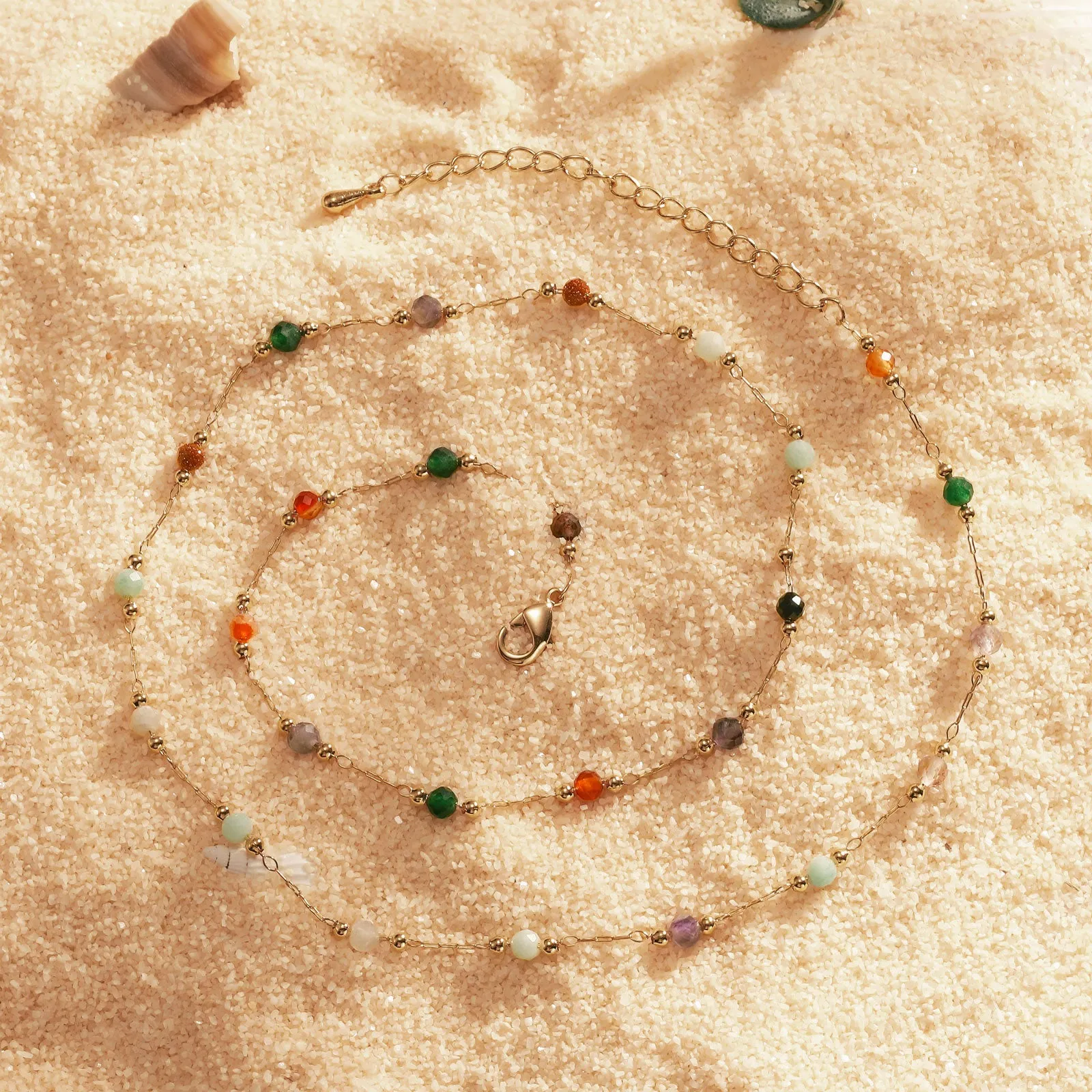 Dainty Rainbow Station Beaded Necklace sold by Selenichast product image thumbnail 2