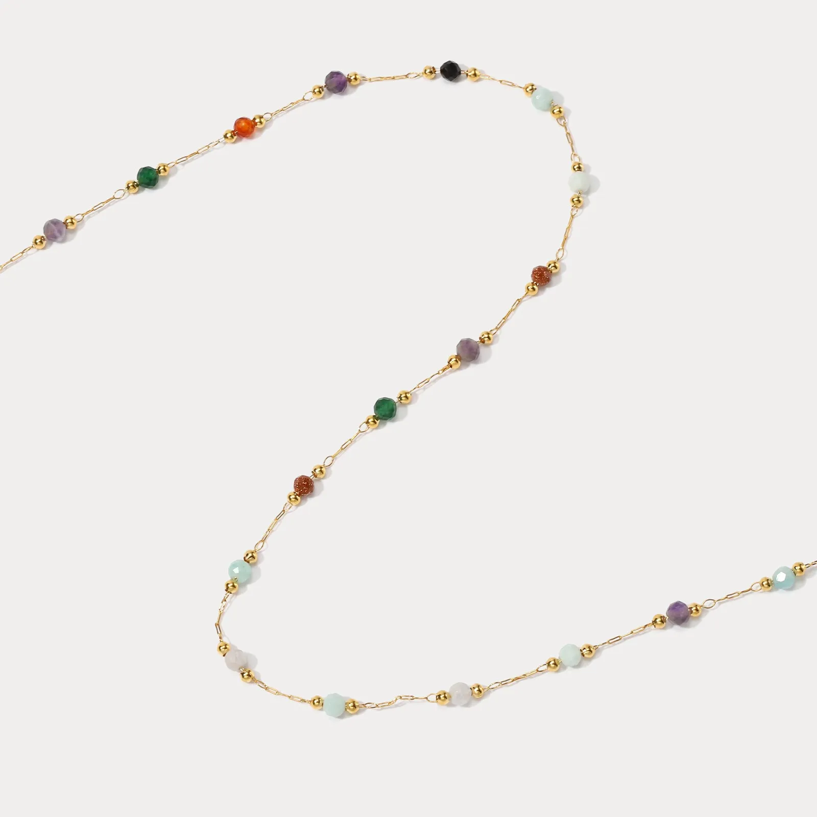 Dainty Rainbow Station Beaded Necklace sold by Selenichast product image thumbnail 5