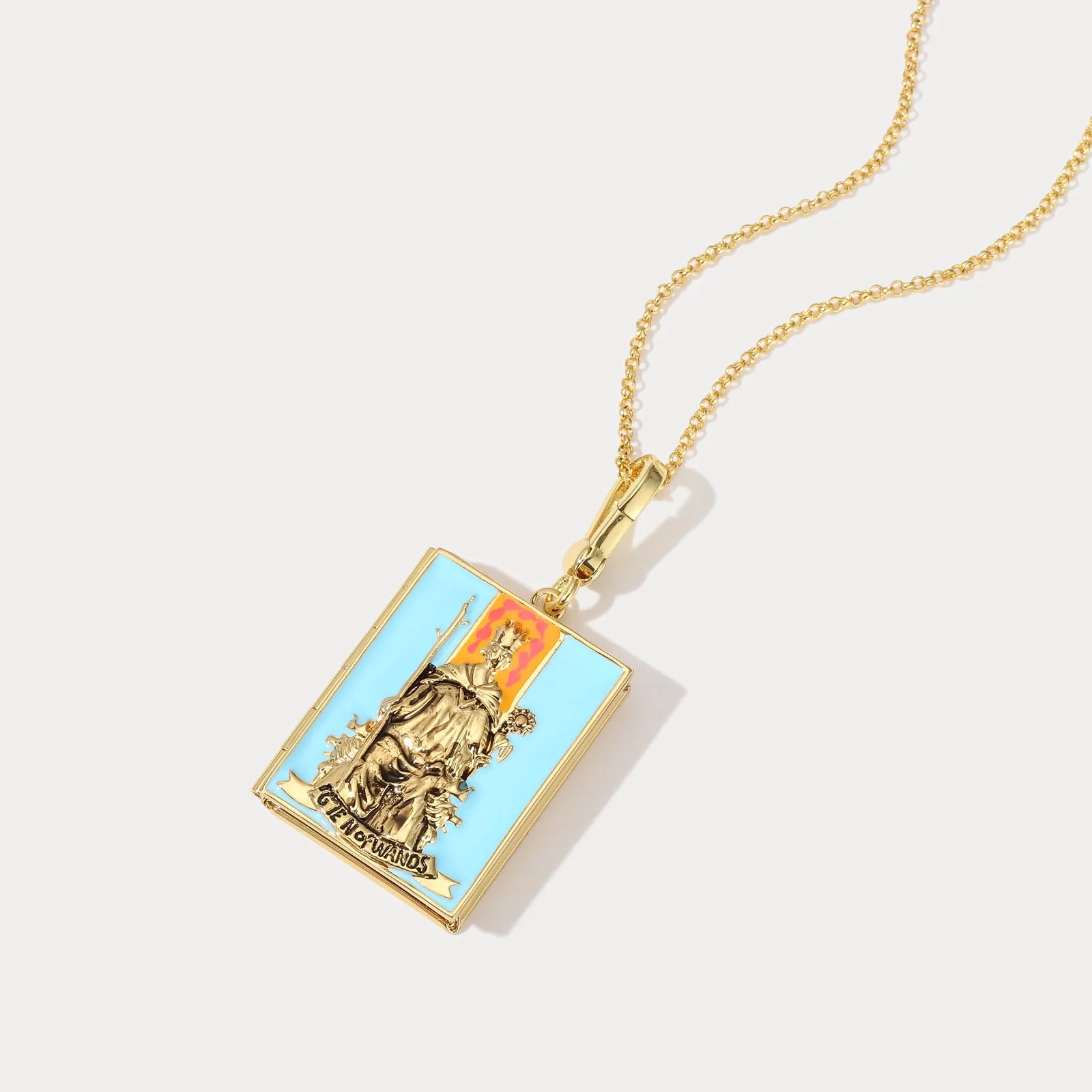 Tarot Locket Necklace - Queen of Wands sold by Selenichast product image thumbnail 3