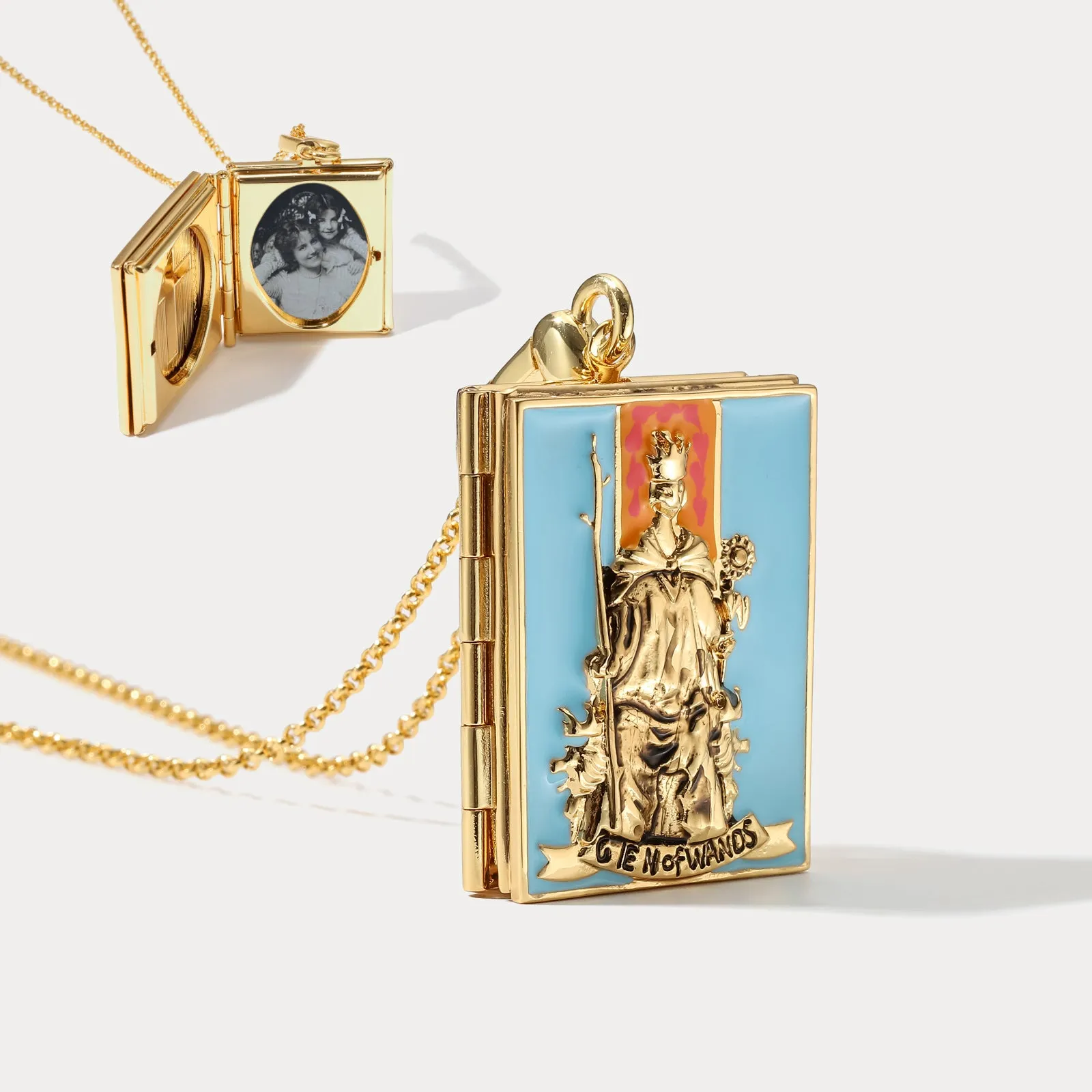 Tarot Locket Necklace - Queen of Wands sold by Selenichast