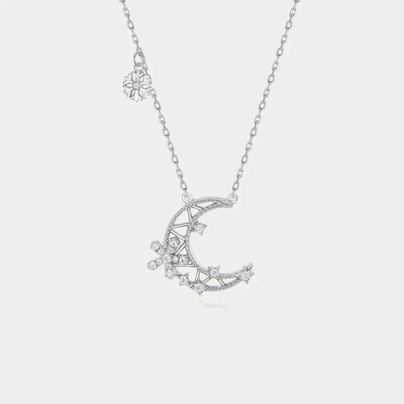 Snowflake Moon Necklace sold by Selenichast