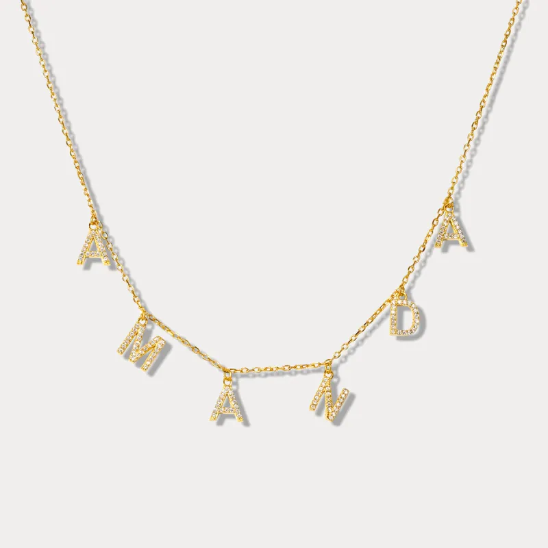 Diamond Custom Letter Necklace sold by Selenichast