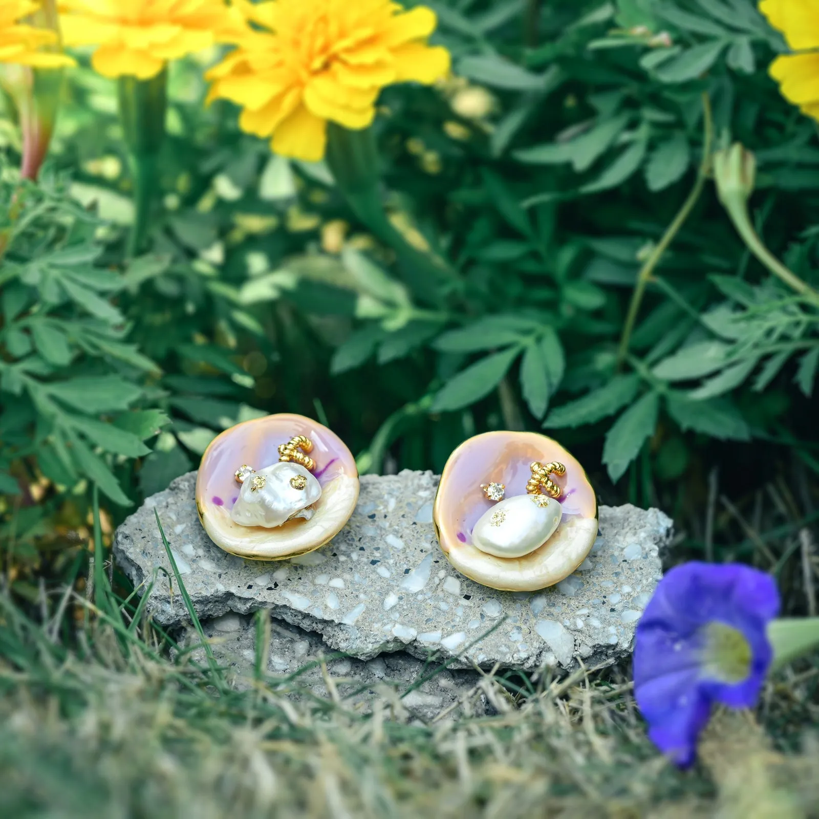 Oyster Oil Painting Earrings sold by Selenichast product image thumbnail 5