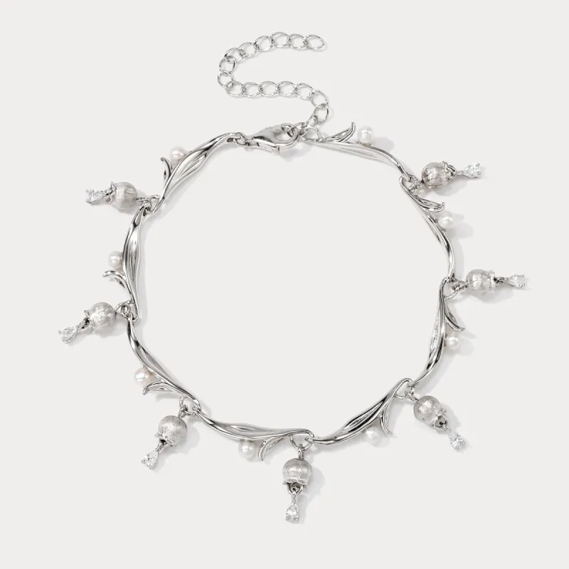 Silver Lily Of The Valley Bracelet sold by Selenichast