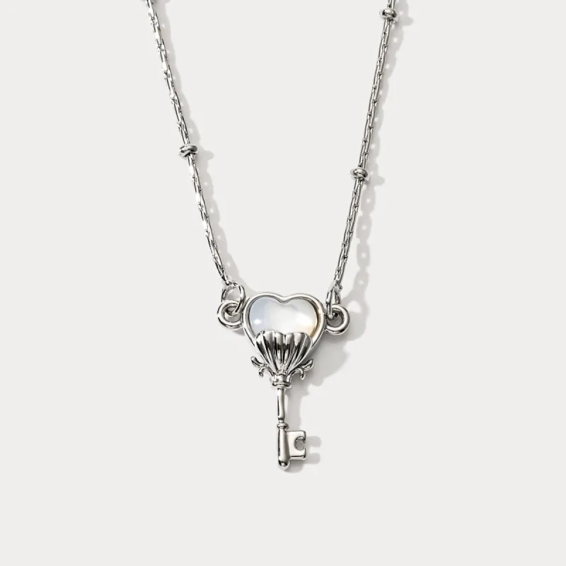 Key of the Heart Silver Necklace sold by Selenichast