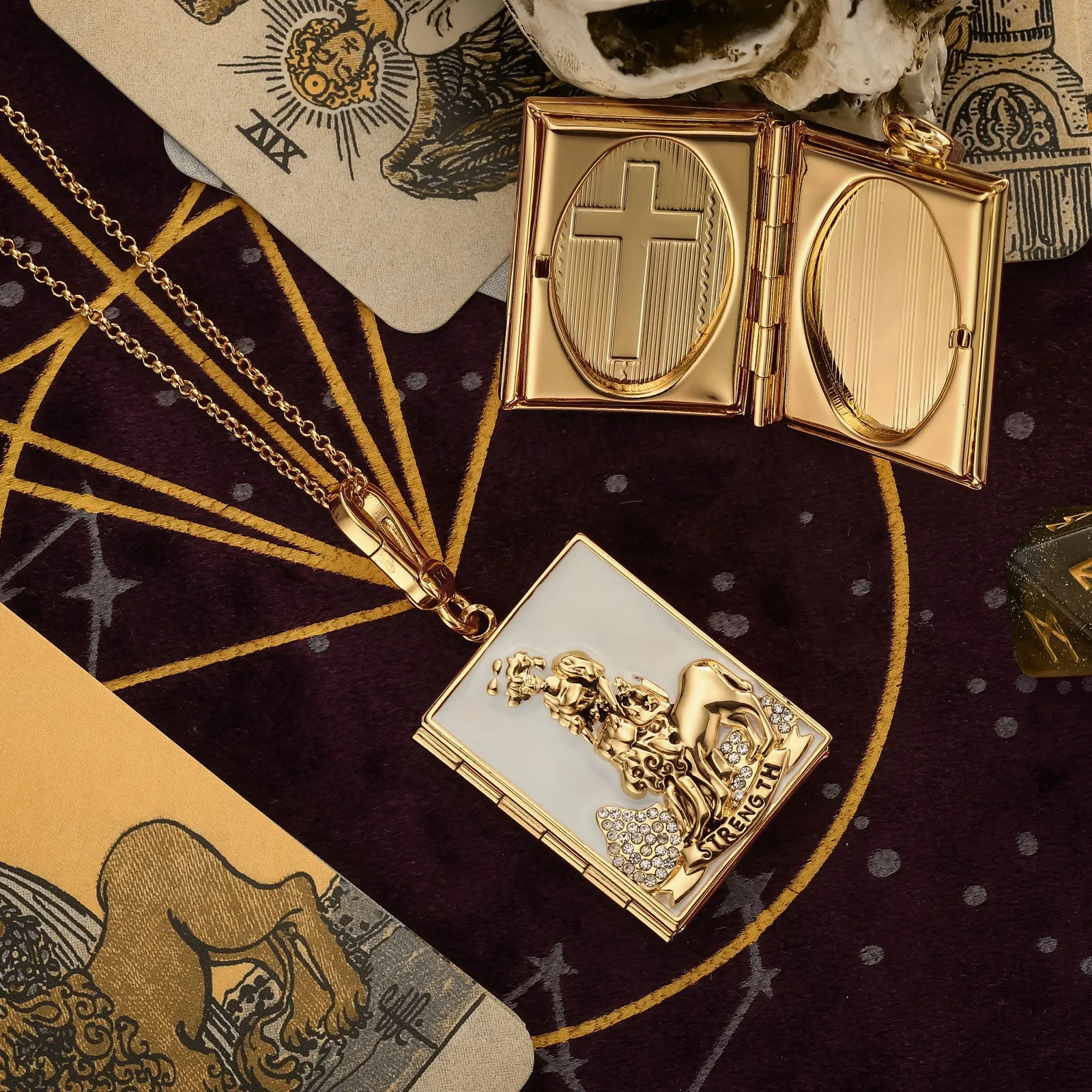 Tarot Locket Necklace - Strength sold by Selenichast product image thumbnail 3