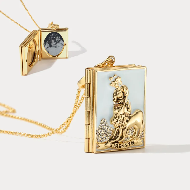 Tarot Locket Necklace - Strength sold by Selenichast