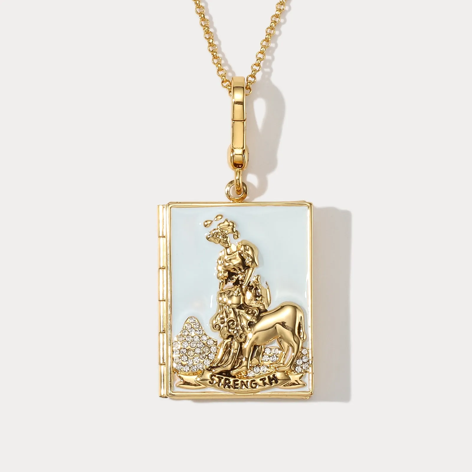 Tarot Locket Necklace - Strength sold by Selenichast product image thumbnail 2