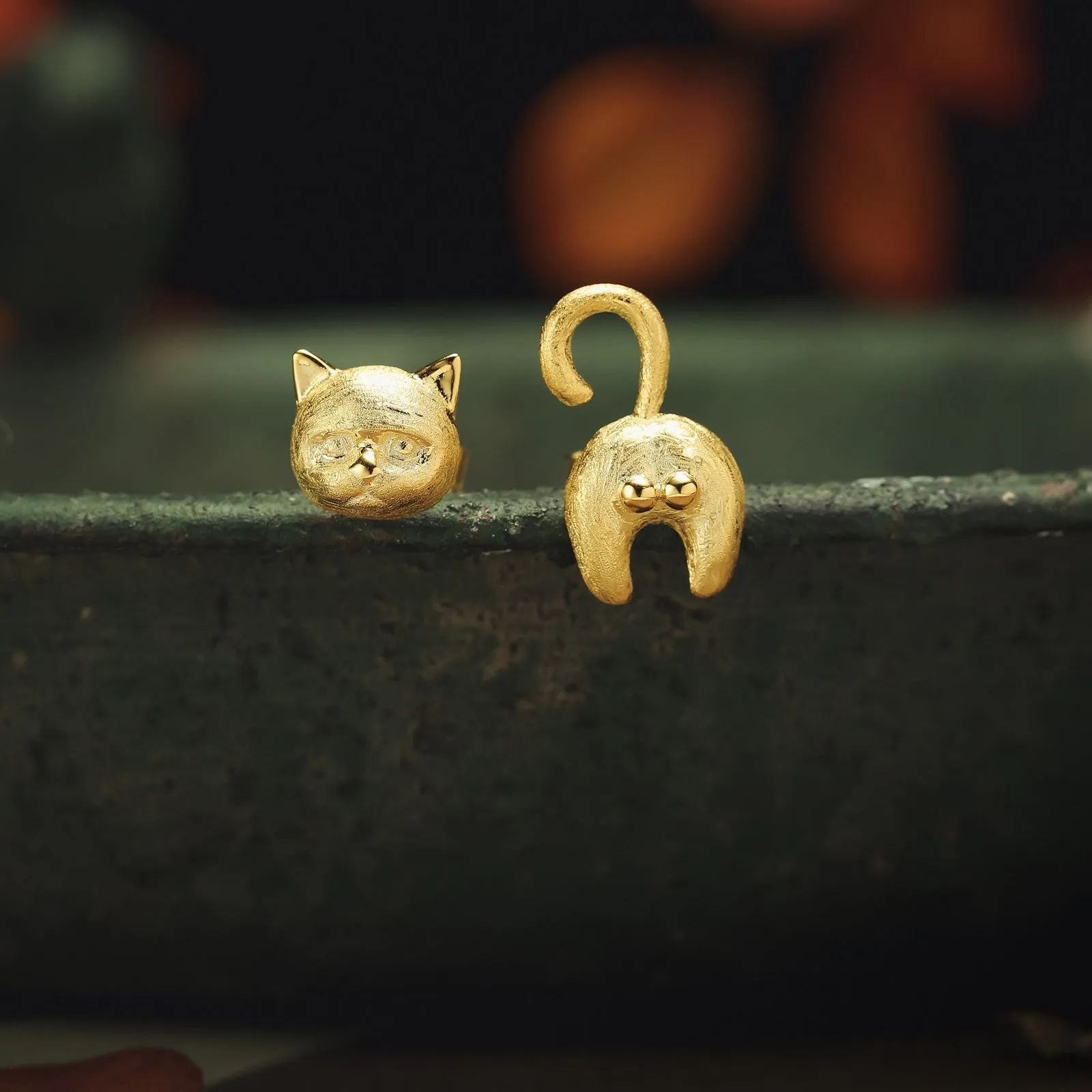 Cute Cat Bottom Earrings sold by Selenichast