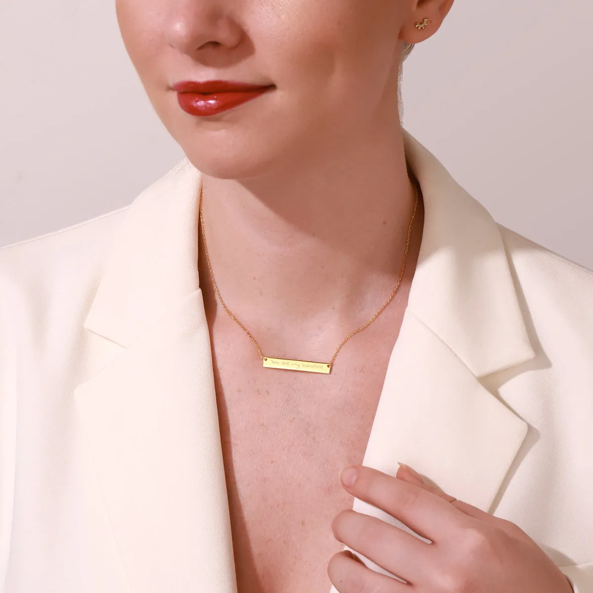 Custom Sentence Tag Chain Necklace sold by Selenichast product image thumbnail 3