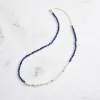 Lapis Lazuli Pearl Seed Bead Necklace sold by Selenichast