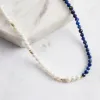 Lapis Lazuli Pearl Seed Bead Necklace sold by Selenichast