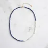Lapis Lazuli Pearl Seed Bead Necklace sold by Selenichast