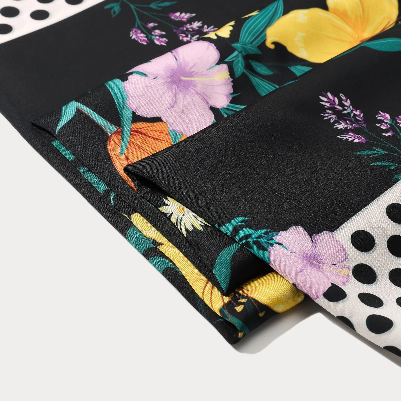 Blooming Polka Dot Silk Square Scarf sold by Selenichast product image thumbnail 3