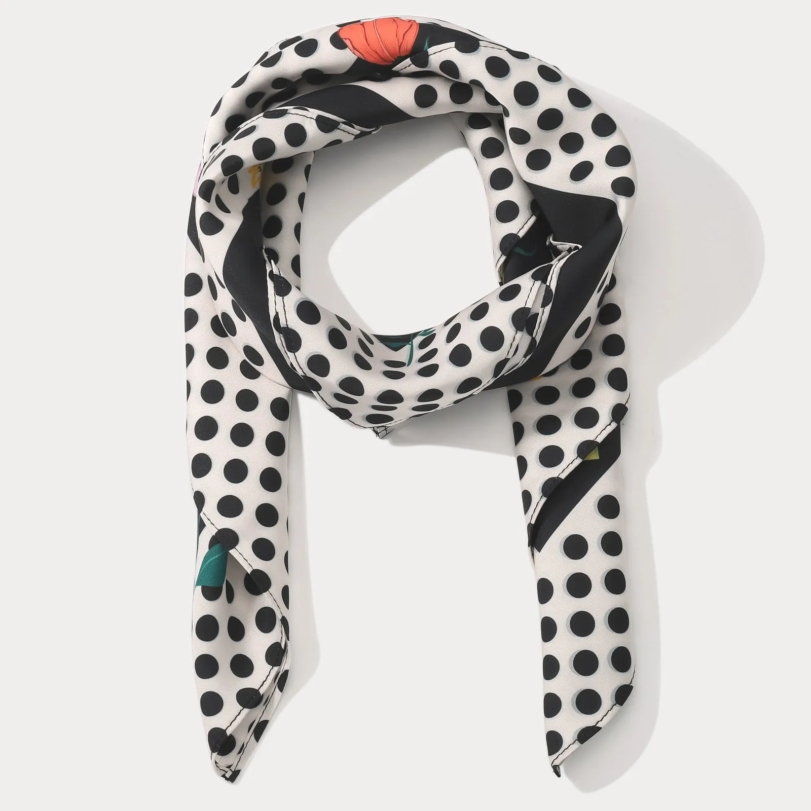 Blooming Polka Dot Silk Square Scarf sold by Selenichast product image thumbnail 2